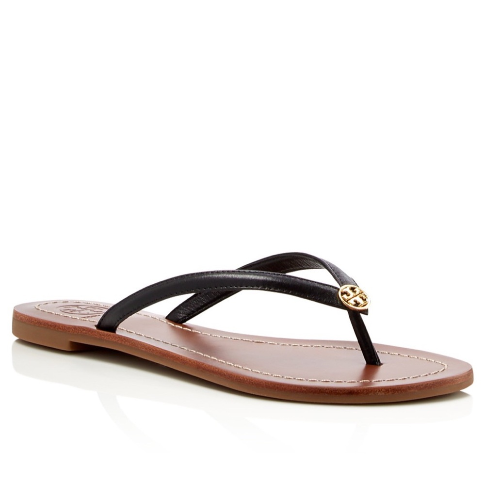 Tory Burch Terra Leather Flip-Flops Size 10
